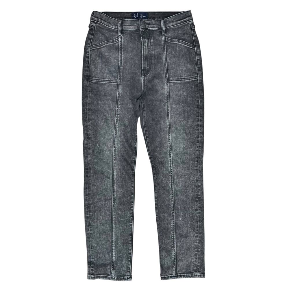 GAP Soft Vintage Slim High-Rise Stretch Ankle Jeans in Washed Black Size 6/28R